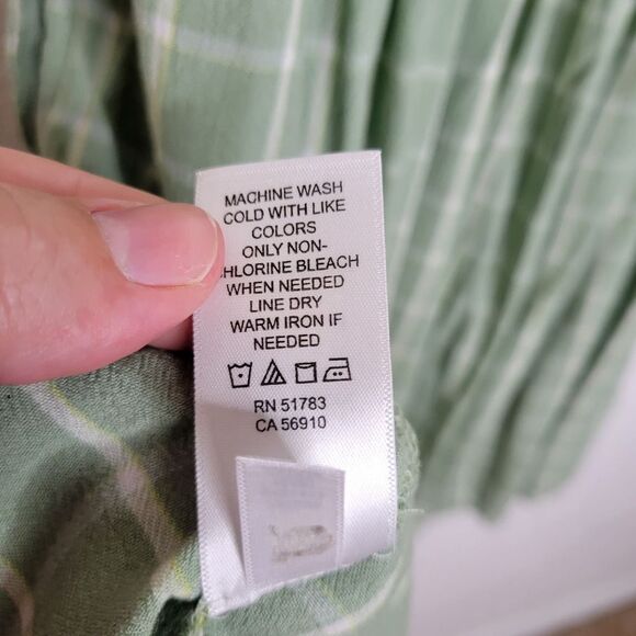 Maurices Light Green Plaid Ruffle Trim Sleeveless Square Neckline Mini Dress - Picture 9 of 10